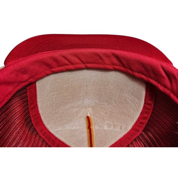 Vintage Chevron Carriers Trucker Hat Snapback Cap Red White Capital Mesh Bach - Picture 7 of 9